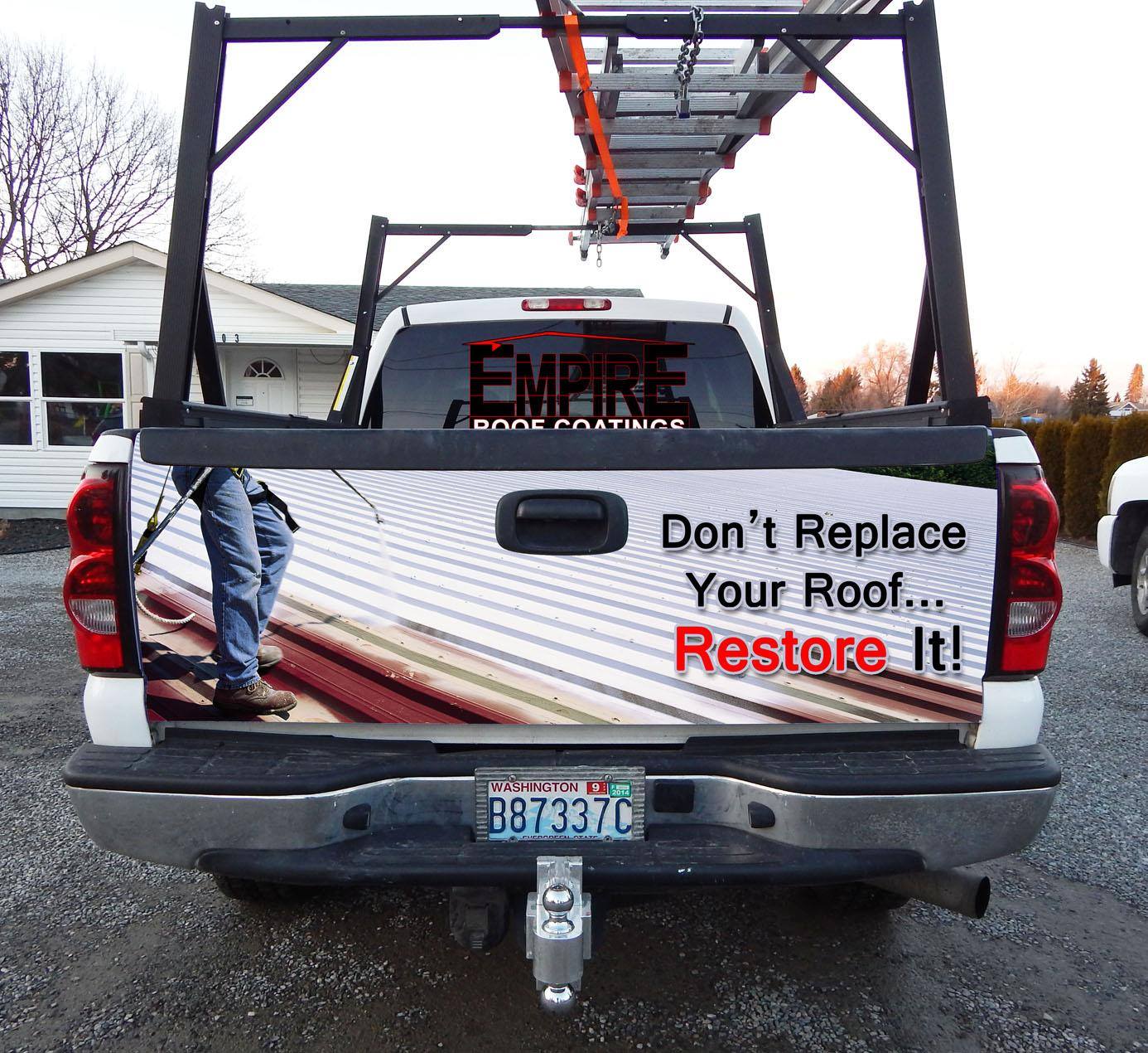Empire Roof Coatings crew in front of company truck